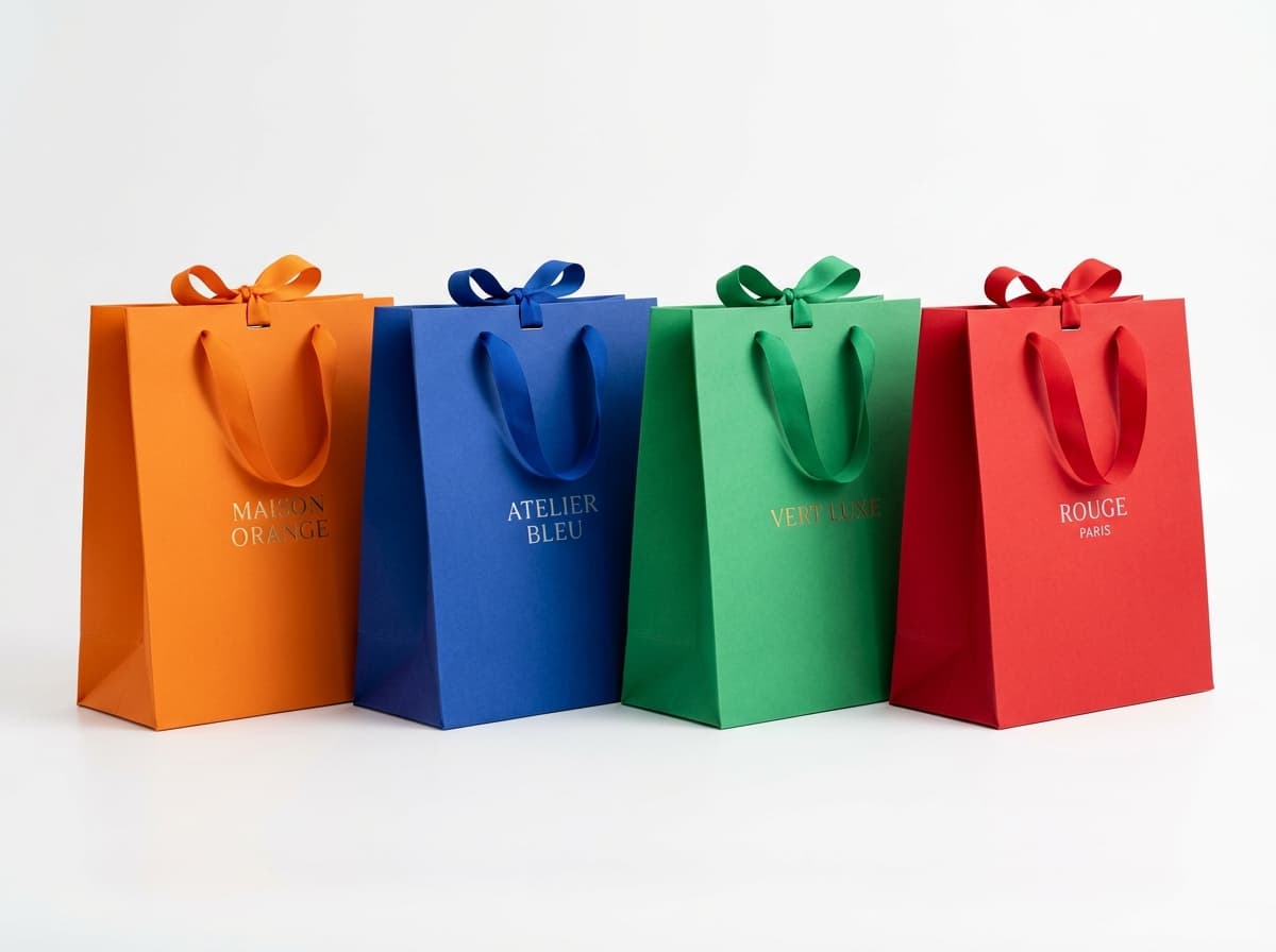 Colorful boutique luxury paper shopping bags